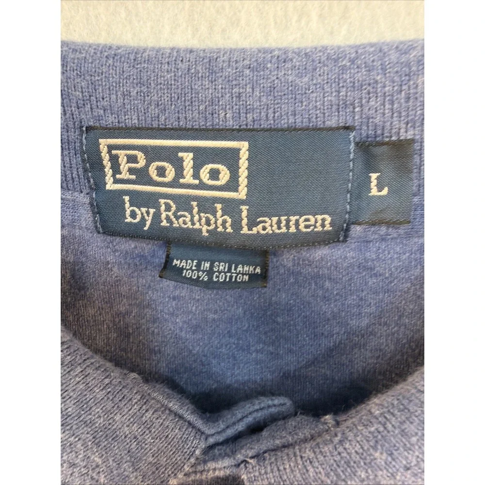 Polo Ralph Lauren Polo Shirt Men Size Large Blue Classic Fit Short Sleeve Casual